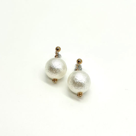 Textured Pearl Drop Earrings
