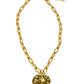 Hammered Chain Coin Pendant Necklace