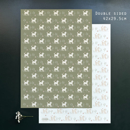 Small Gift Wrap Sheet-Lamb