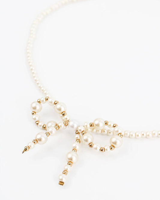 Pearl Bow Necklace