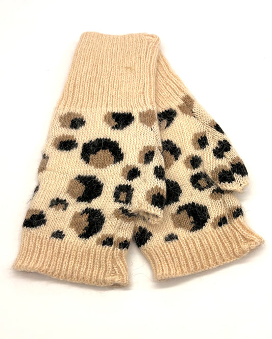 Leopard Print Fingerless Gloves