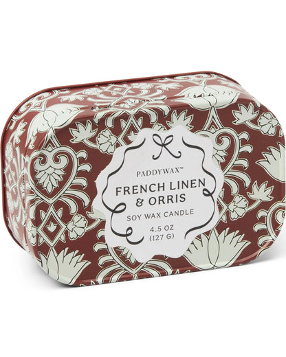 Cherie Printed Tin Candle - French Linen & Orris
