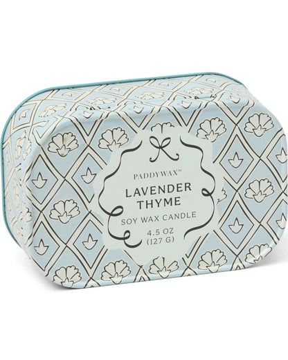 Cherie Printed Tin Candle - Lavender & Thyme