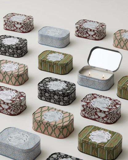 Cherie Printed Tin Candle - Lavender & Thyme