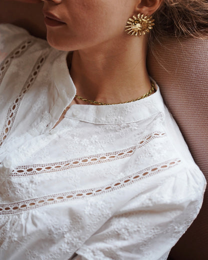 Joanna White Embroidered Shirt