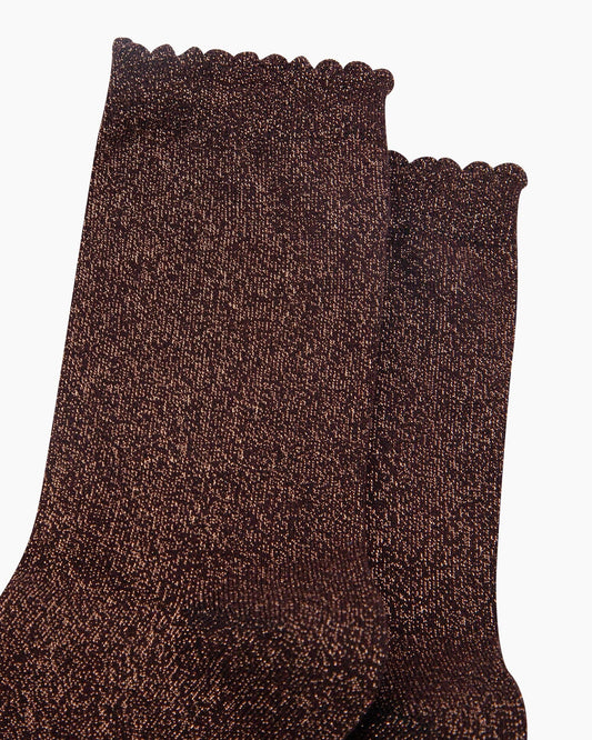 Women's Plain Glitter Socks