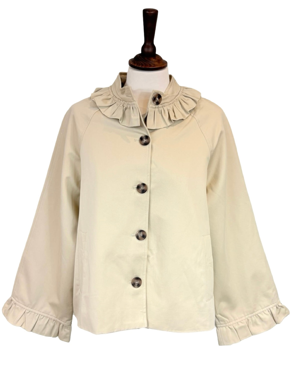 Naomi Ruffle Trench Coat