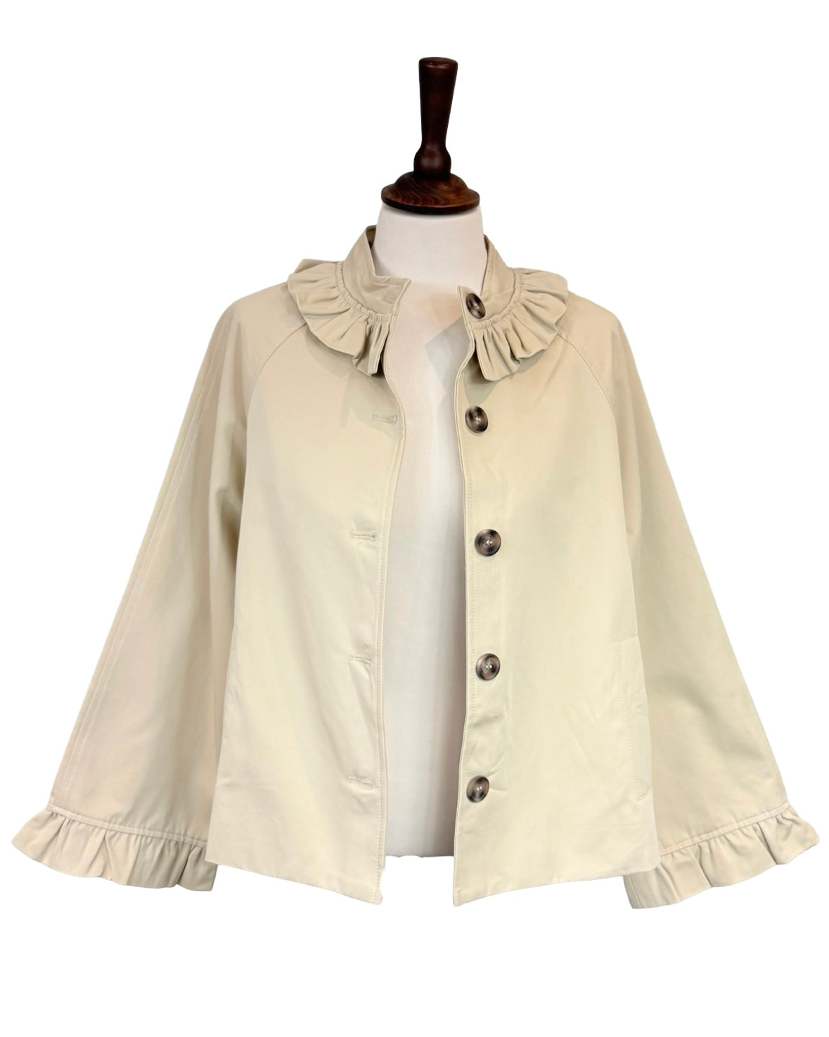 Naomi Ruffle Trench Coat