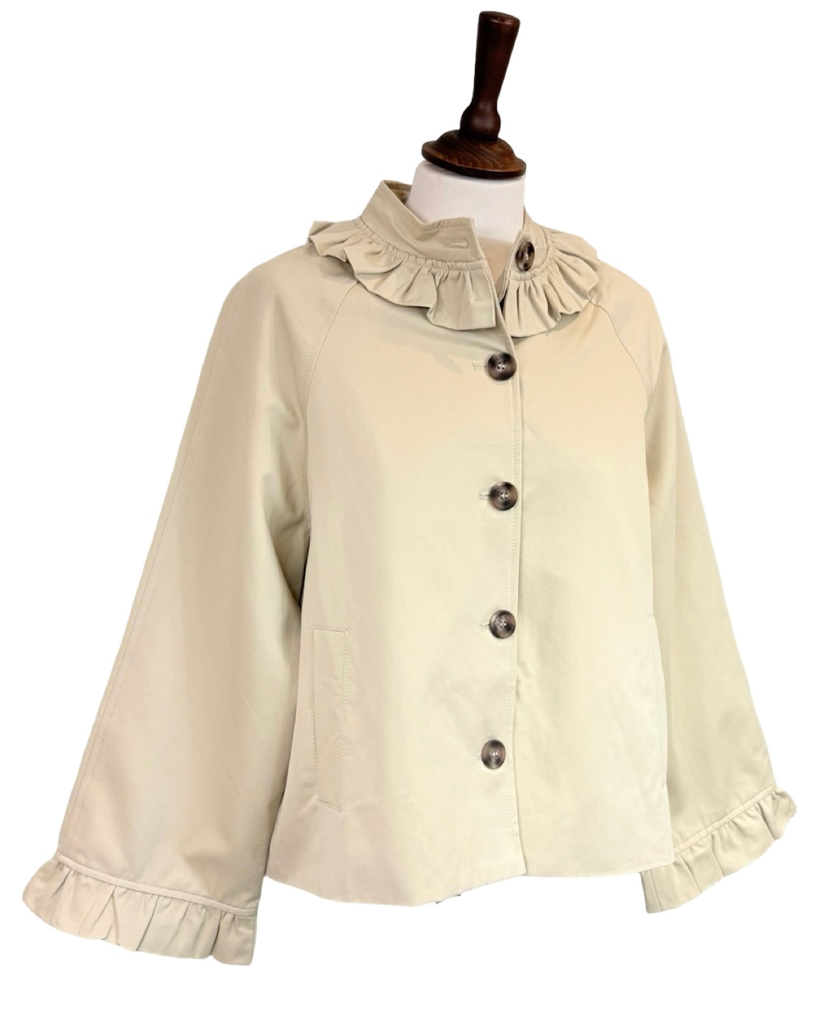 Naomi Ruffle Trench Coat