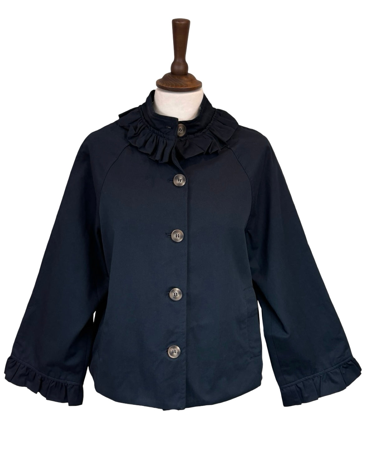 Naomi Ruffle Trench Coat