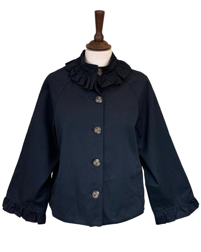 Naomi Ruffle Trench Coat
