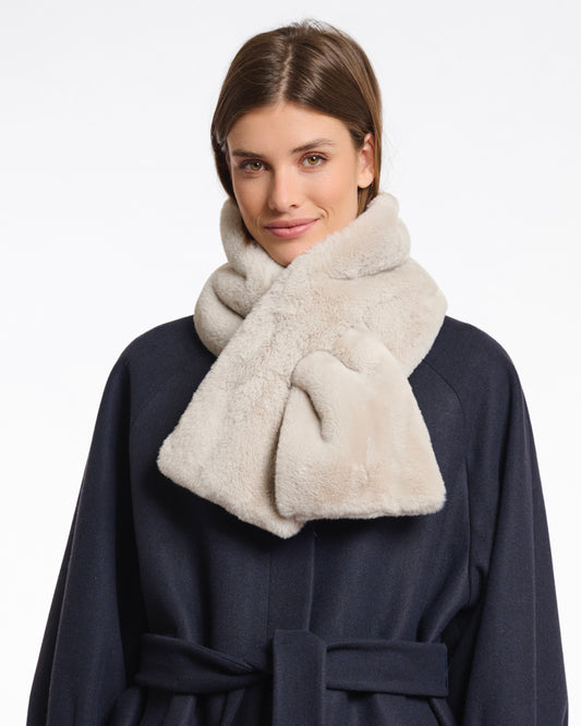 Rino & Pelle Stip Faux Fur Scarf