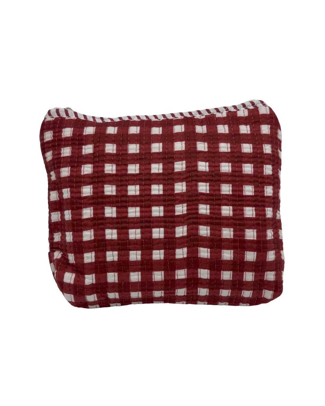 Gingham Trio Vanity Block Print Cosmetic Bags