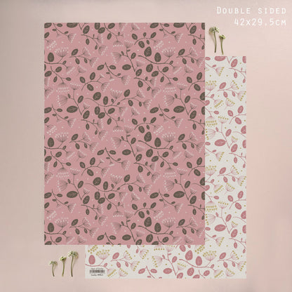 Small Gift Wrap Sheet-Pink Hydrangea