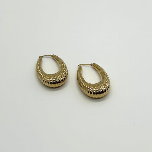 Large Ridged Drop Earrings