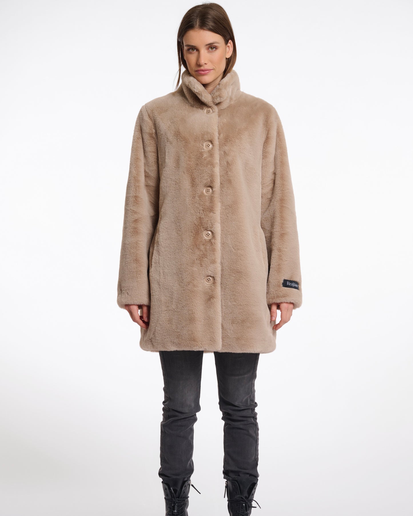 Rino & Pelle Nonna Single Breasted Faux Fur Coat