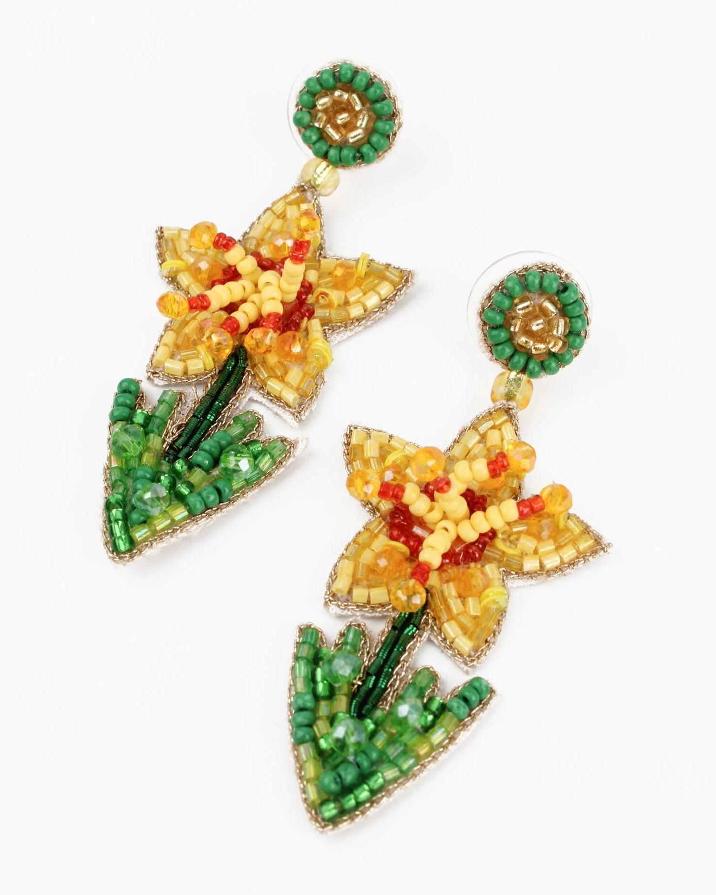 Daffodil Beaded Earrings