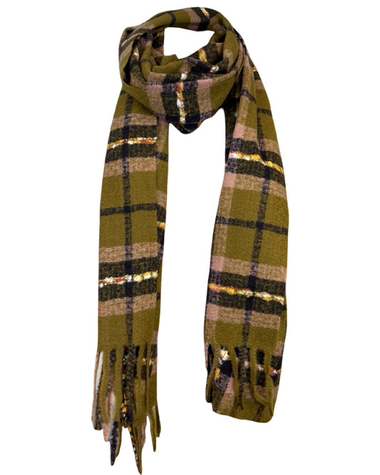 Tartan Print Tassel Scarf