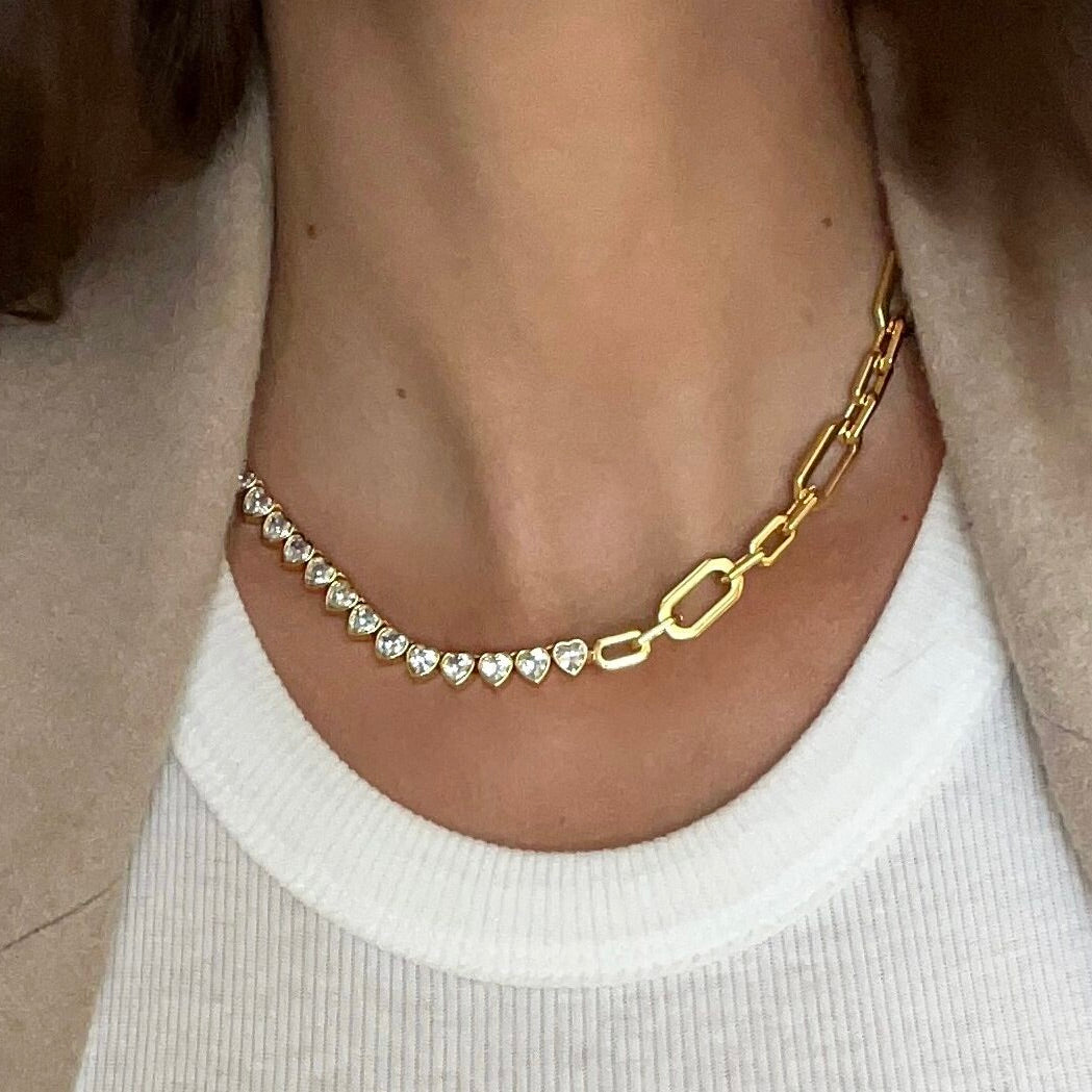 Talis Chains Miami Hearts Tennis Necklace