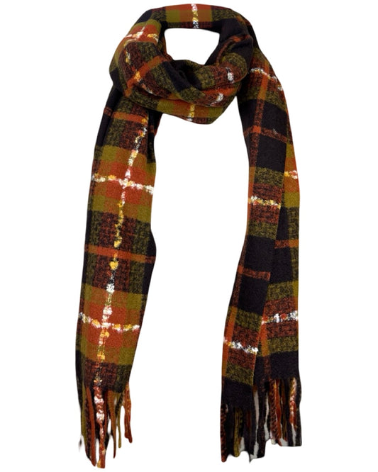 Tartan Print Tassel Scarf