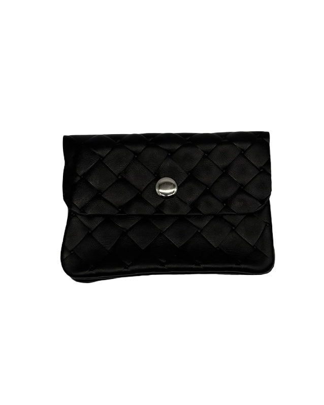 Woven Leather Coin Purse
