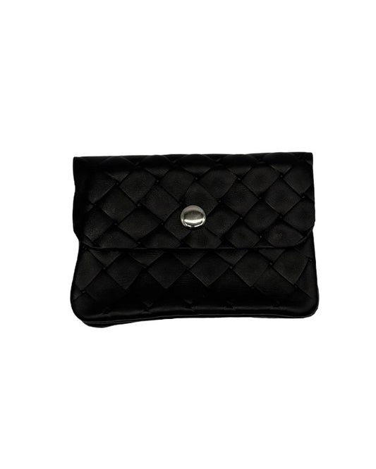 Woven Leather Coin Purse