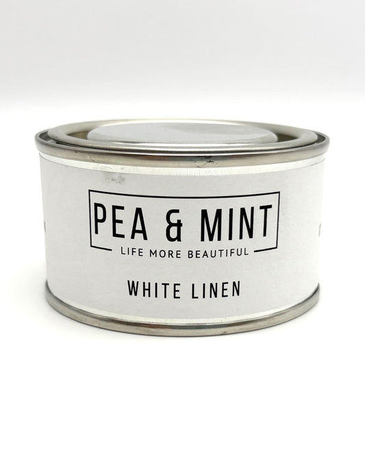 White Linen Candle Tin