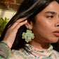 Mint Large Flower Earrings