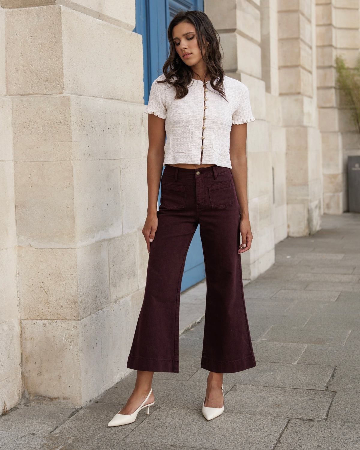 Davina Cropped Wide Leg Jeans