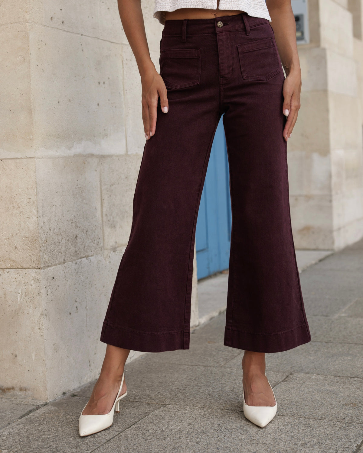 Davina Cropped Wide Leg Jeans