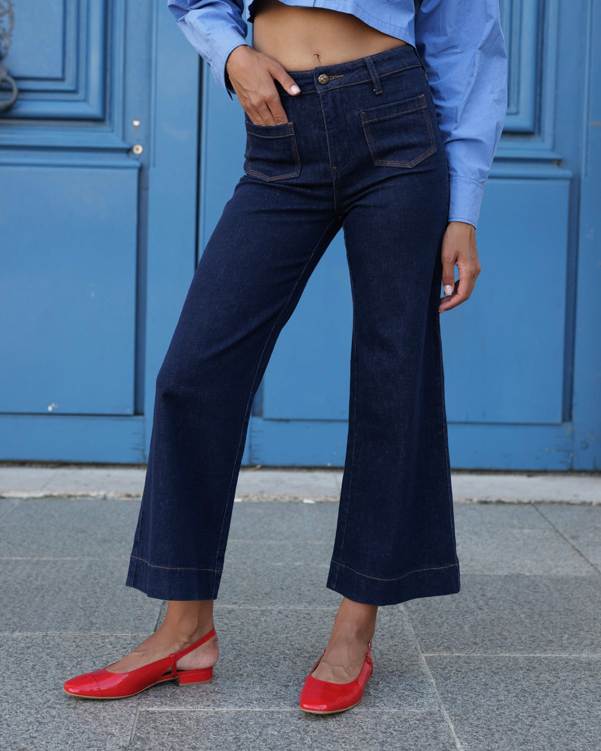 Davina Cropped Wide Leg Jeans