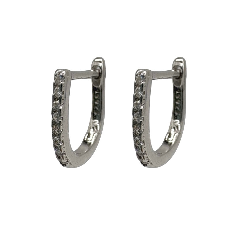 Small Silver Horseshoe Huggies