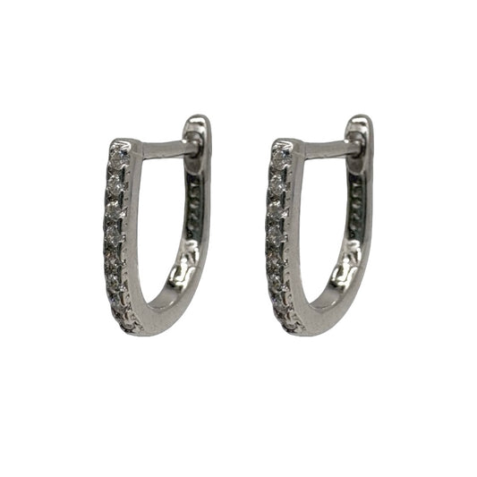 Small Silver Horseshoe Huggies