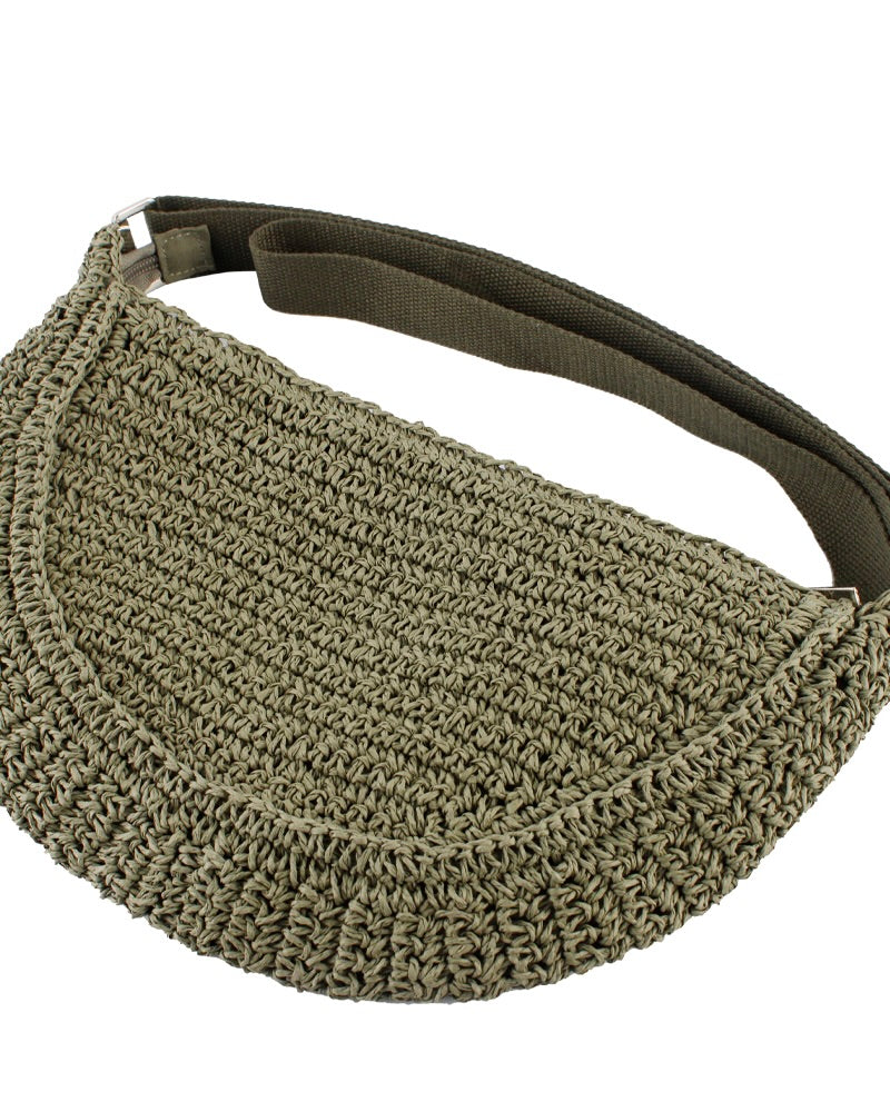 Straw Half Moon Crossbody bag
