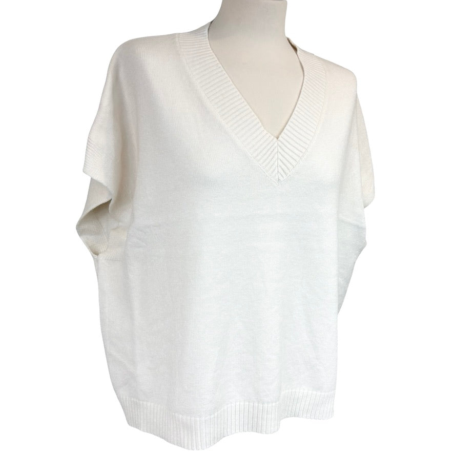 Adelita Ribbed V Neck Sweater Vest
