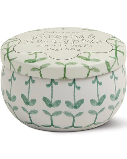 Tulip Printed Tin Candle - Verbena & Lemongrass
