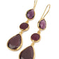 Burgundy Three Drop Earrings