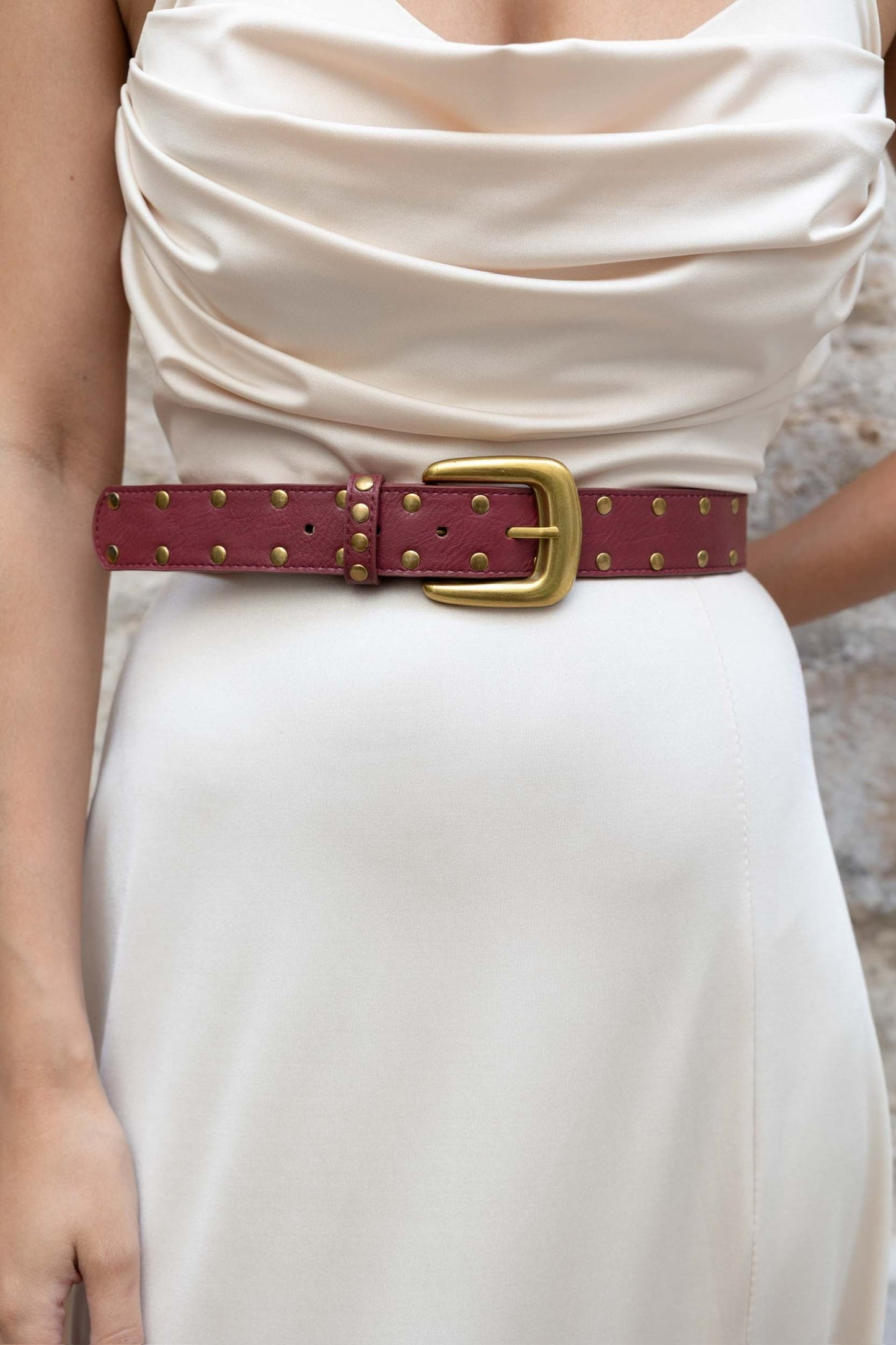 Multi Studded Gold Buckle Belt