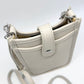 Leather Popper Front Curve Crossbody Bag