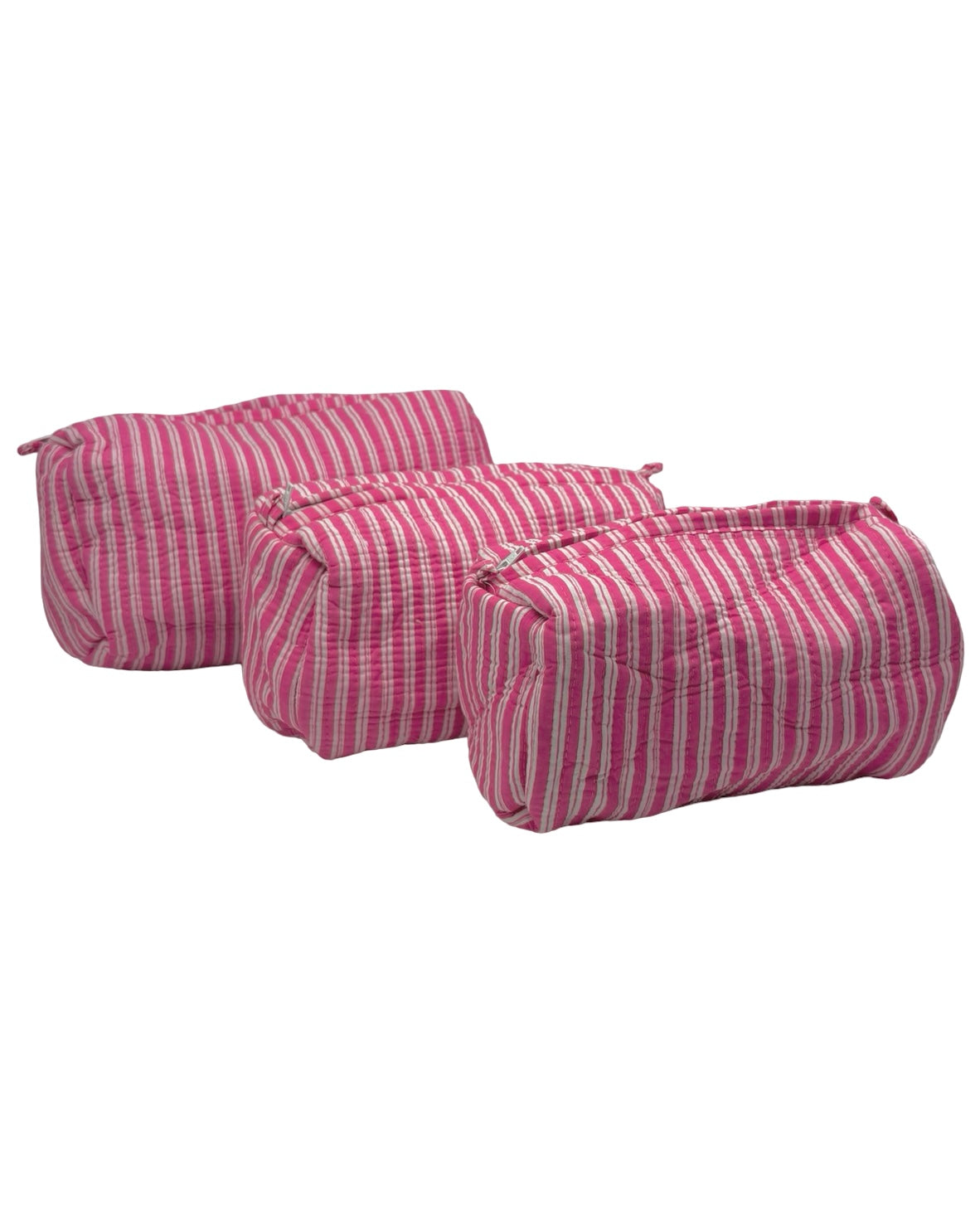 Stripe Block Print Trio Of Cosmetic Bags