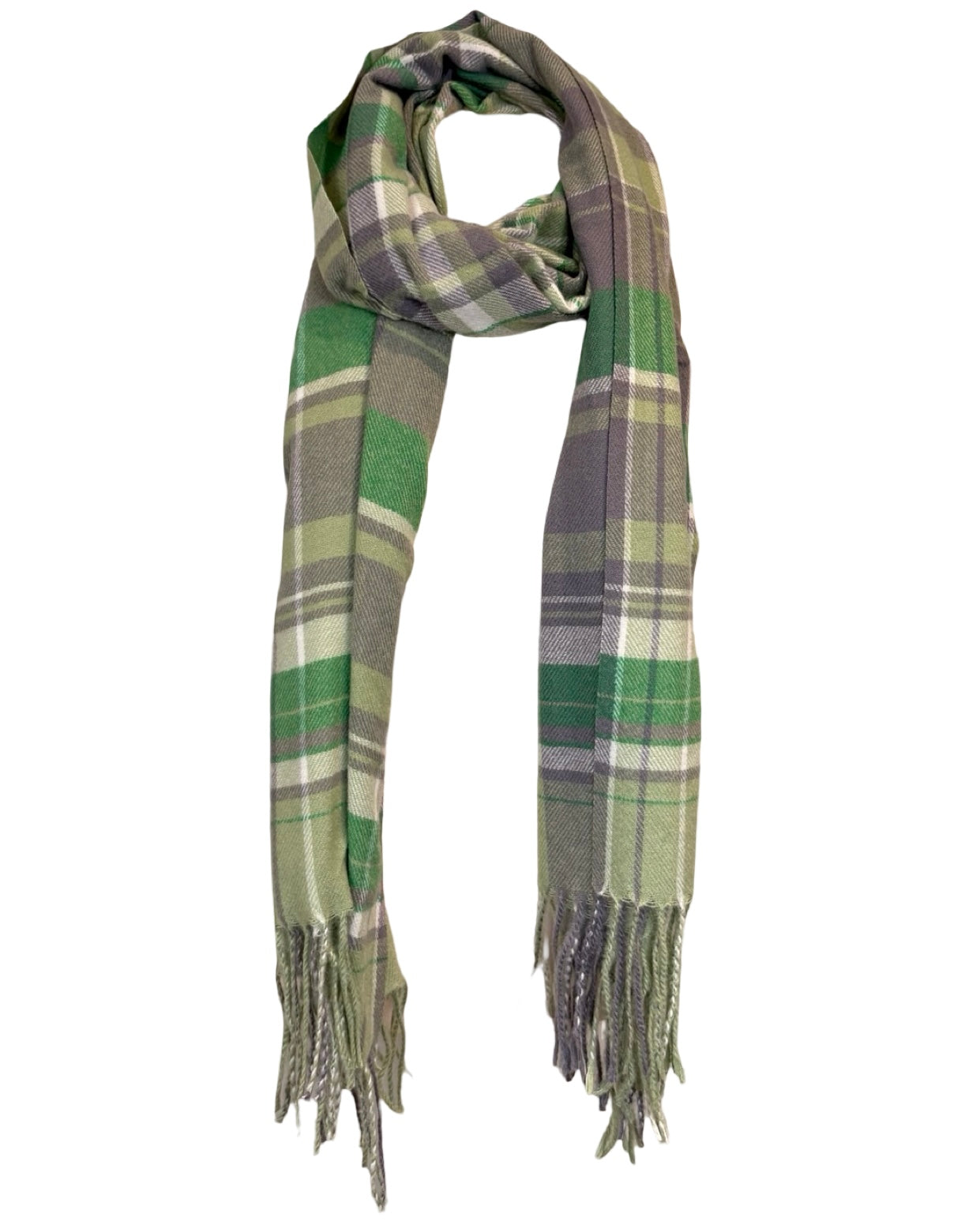 Check Tassel Scarf