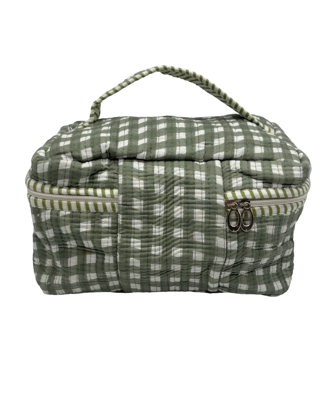 Gingham Trio Vanity Block Print Cosmetic Bags