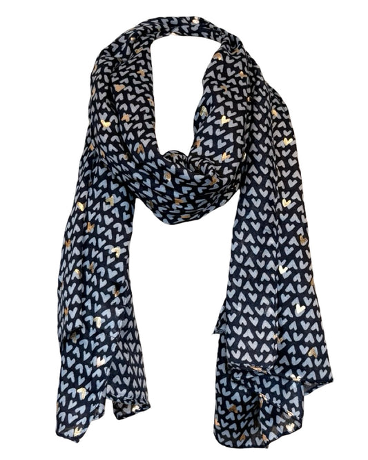 Mid Weight Ditsy Heart Scarf