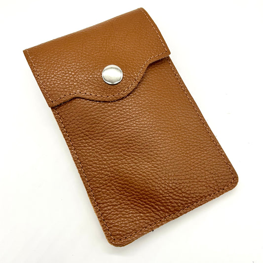 Leather Popper Phone Pouch Crossbody Bag