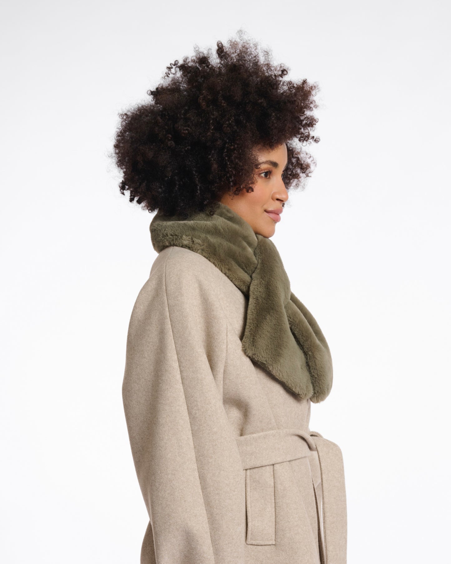 Rino & Pelle Stip Faux Fur Scarf