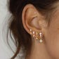 Gold Star Drop Stud With Double Cubic Zirconia
