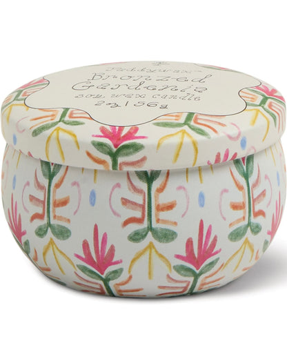 Tulip Printed Tin Candle - Bronzed Gardenia
