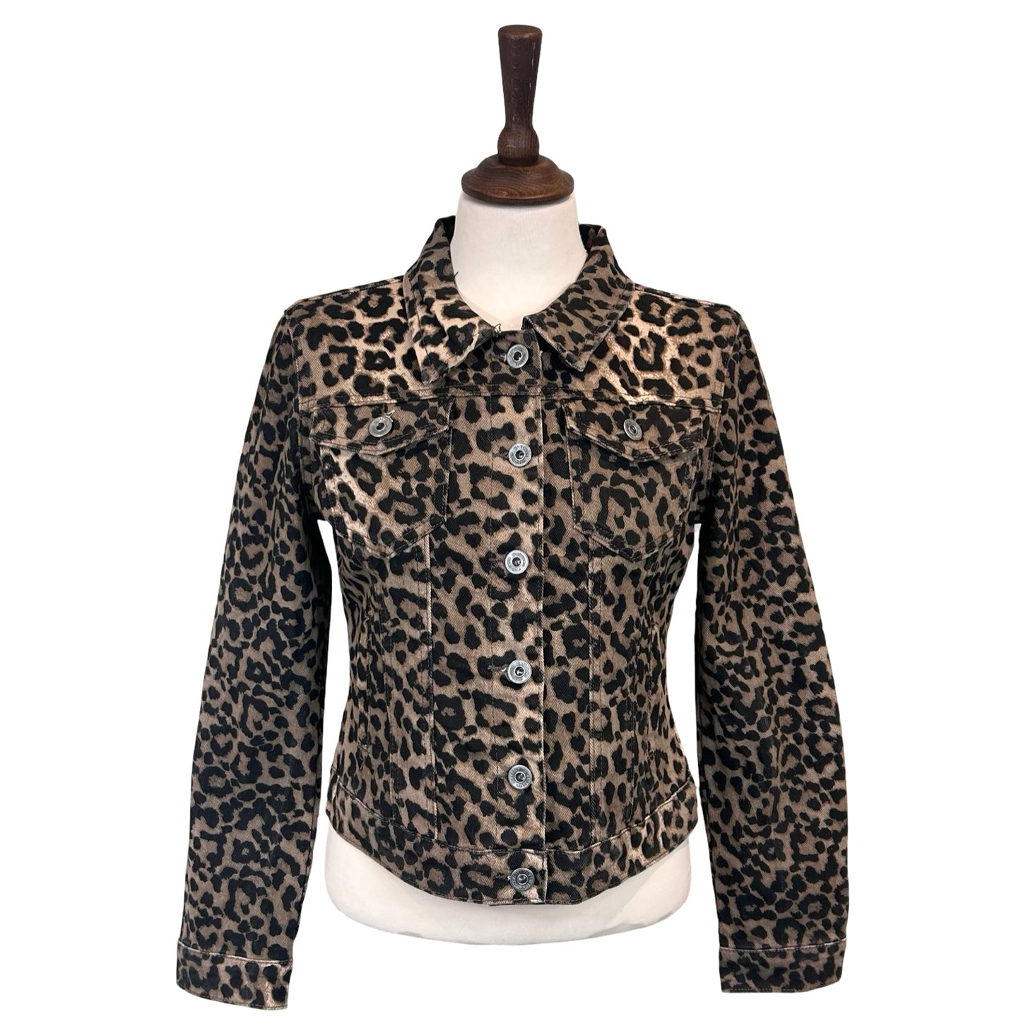 Luna Denim Leopard Print Jacket