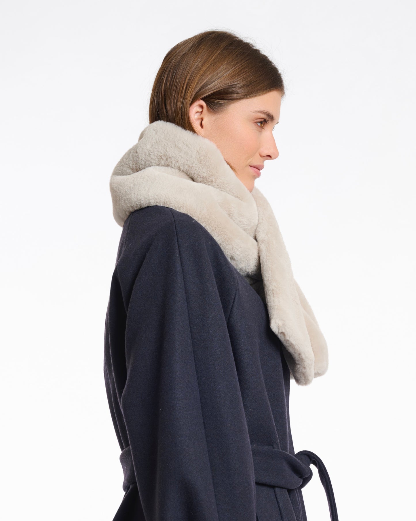 Rino & Pelle Stip Faux Fur Scarf