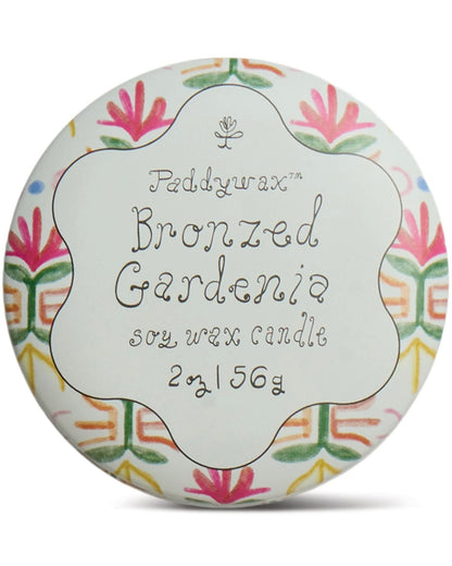Tulip Printed Tin Candle - Bronzed Gardenia